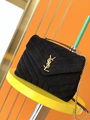 Kitlife YSL Loulou Toy Bag In Y-Quilted Suede And Smooth Leather Black – 494699 – 25x17x9cm - 1