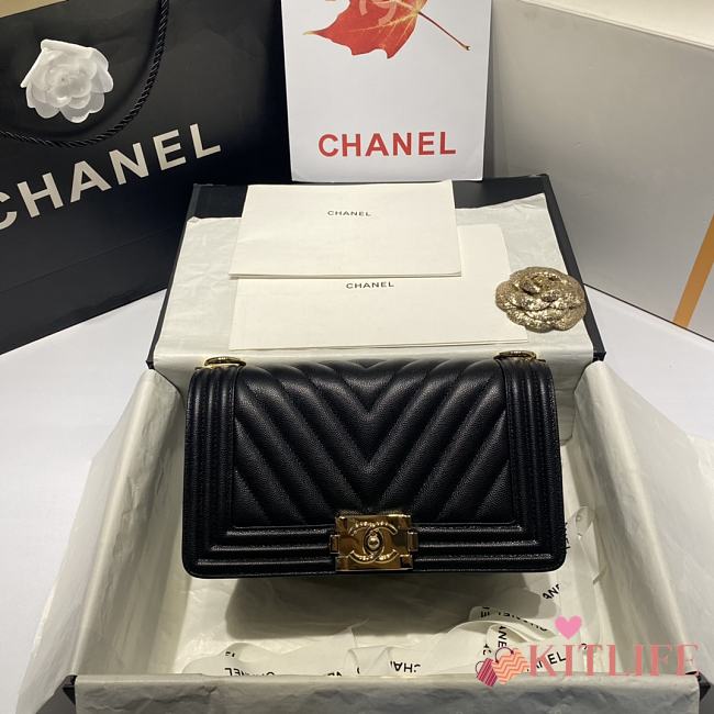 Kitlife Chanel Black Caviar Grain Calfskin Gold Hardware – 67086 - 20cm - 1