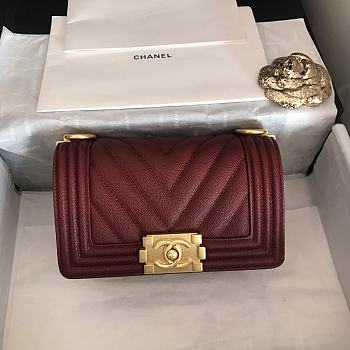 Kitlife Chanel Burgundy Caviar Grain Calfskin Gold Hardware – 67086 - 20cm