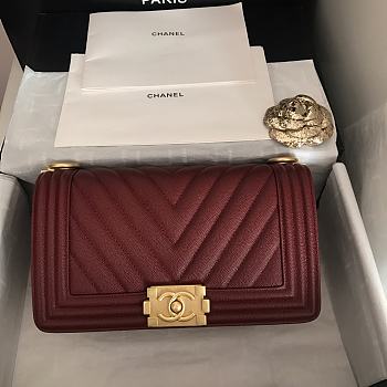 Kitlife Chanel Burgundy Caviar Grain Calfskin Gold Hardware – 67086 - 25cm