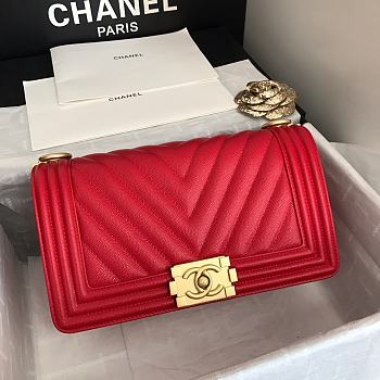 Kitlife Chanel Red Caviar Grain Calfskin Gold Hardware – 67086 - 20cm 