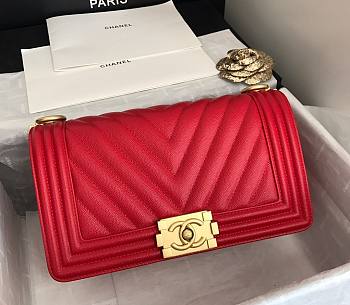 Kitlife Chanel Red Caviar Grain Calfskin Gold Hardware – 67086 - 25cm