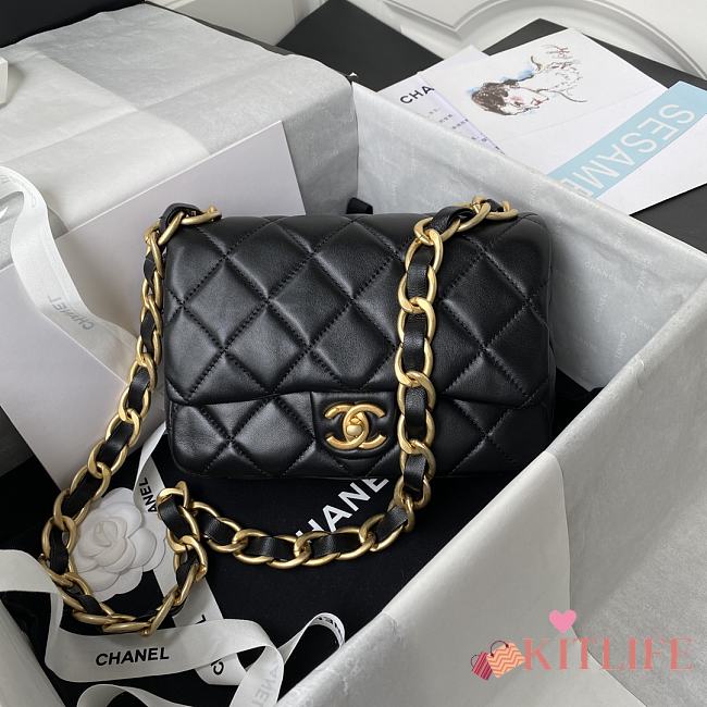 Kitlife Chanel Classic Diamond Flap Bag Black – 22×5×15.5cm - 1