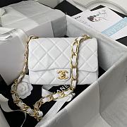 Kitlife Chanel Classic Diamond Flap Bag White – 22×5×15.5cm - 1