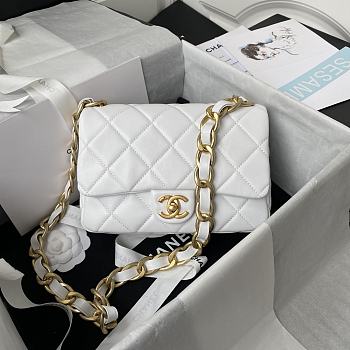 Kitlife Chanel Classic Diamond Flap Bag White – 22×5×15.5cm