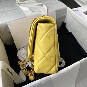 Kitlife Chanel Classic Diamond Flap Bag Yellow – 22×5×15.5cm - 4