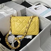 Kitlife Chanel Classic Diamond Flap Bag Yellow – 22×5×15.5cm - 5