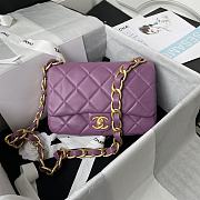 Kitlife Chanel Classic Diamond Flap Bag Purple – 22×5×15.5cm - 1