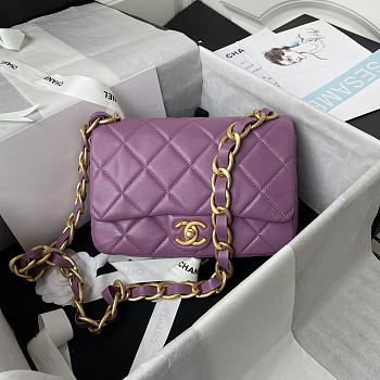 Kitlife Chanel Classic Diamond Flap Bag Purple – 22×5×15.5cm