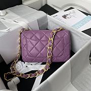 Kitlife Chanel Classic Diamond Flap Bag Purple – 22×5×15.5cm - 5