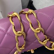 Kitlife Chanel Classic Diamond Flap Bag Purple – 22×5×15.5cm - 3