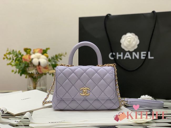 Kitlife Chanel Coco Handle Mini Gold Hardware Purple – 99003 - 13×19×9cm - 1