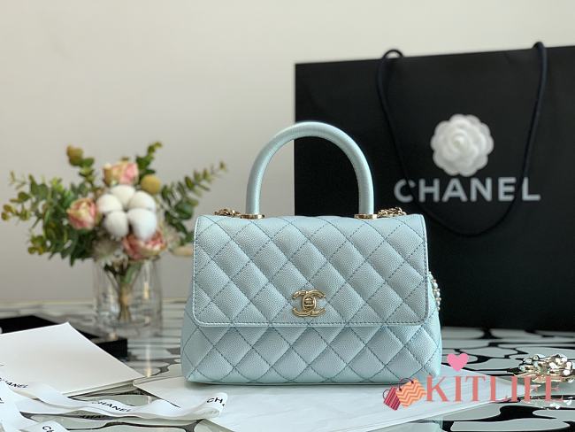 Kitlife Chanel Coco Handle Mini Gold Hardware Blue - 23cm - 1