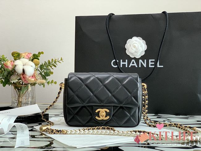 Kitlife Chanel Flap Bag 21K Gold Hardware Black – 19x13x6cm - 1