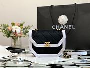Kitlife Chanel Velvet Retro Saddle Horizontal Black/White – 99109 - 19x15x6cm - 1
