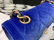 Kitlife Chanel Velvet Retro Saddle Horizontal Blue – 99109 - 19x15x6cm - 3