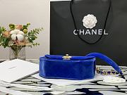 Kitlife Chanel Velvet Retro Saddle Horizontal Blue – 99109 - 19x15x6cm - 4