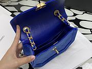 Kitlife Chanel Velvet Retro Saddle Horizontal Blue – 99109 - 19x15x6cm - 5