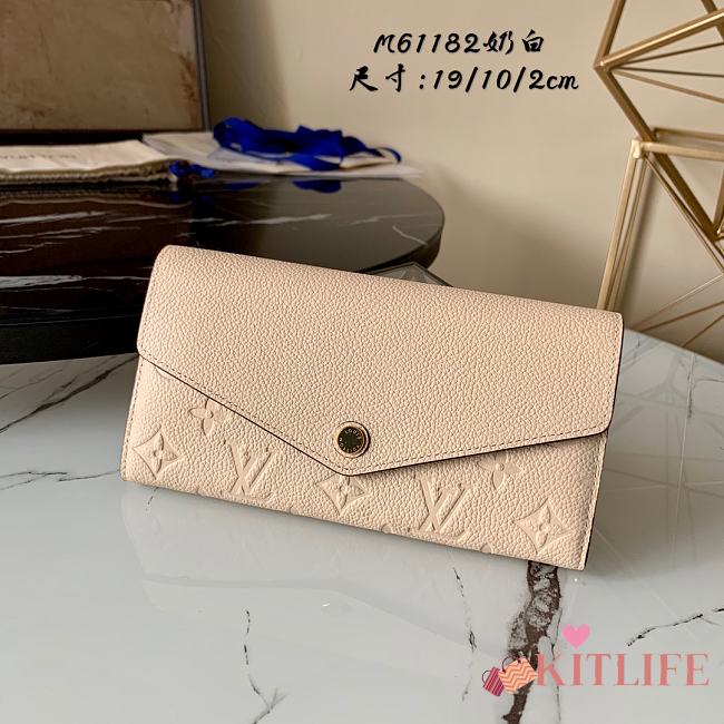 Louis Vuitton Flap Wallet Monogram Empreinte Leather Cream White - M61182 - 19.0x 10.0x 2.0 cm - 1