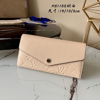 Louis Vuitton Flap Wallet Monogram Empreinte Leather Cream White - M61182 - 19.0x 10.0x 2.0 cm