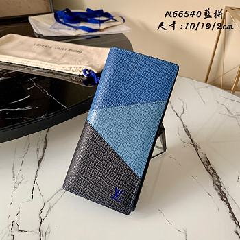 Kitlife Louis Vuitton Brazza Wallet Cross Pattern Blue – M66540 - 10 x 19 x 2cm