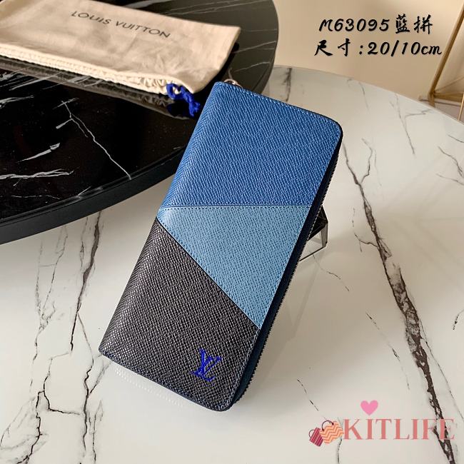 Kitlife Louis Vuitton Zippy Wallet Cross Pattern Blue – M63095 - 20x10 cm - 1
