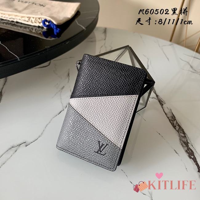 Kitlife Louis Vuitton Pocket Wallet Cross Pattern Black – M60502 - 8 x 11 x 1 cm - 1