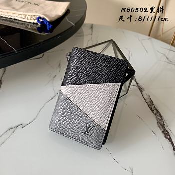 Kitlife Louis Vuitton Pocket Wallet Cross Pattern Black – M60502 - 8 x 11 x 1 cm