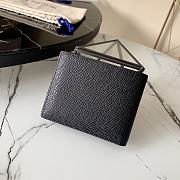 Kitlife Louis Vuitton Slender Wallet Cross Pattern Black – M63261 - 11.0x 9.0x 2.0 cm - 3