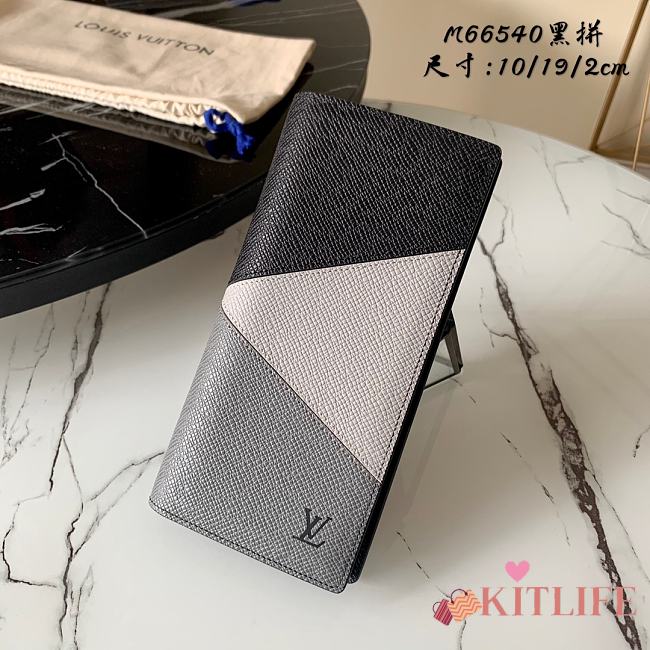 Kitlife Louis Vuitton Brazza Wallet Cross Pattern Black – M66540 - 10 x 19 x 2cm - 1