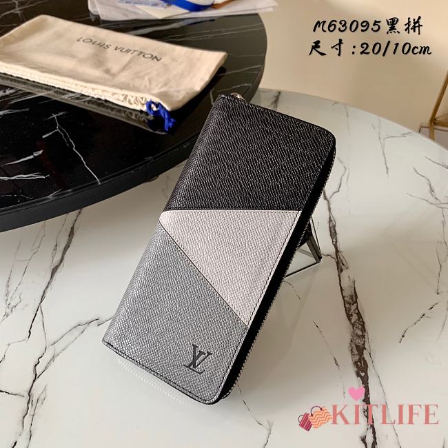 Kitlife Louis Vuitton Zippy Wallet Cross Pattern Black – M63095 - 20x10 cm - 1