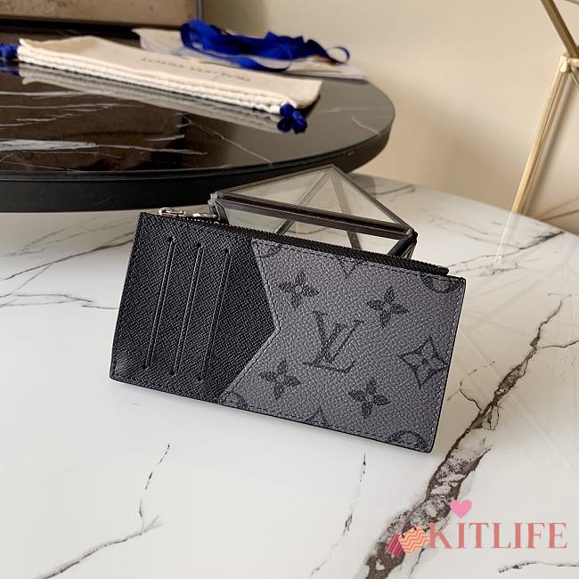 Kitlife Louis Vuitton Coin Card Holder Monogram Taiga Leather Grey –  M69533 - 8x11x1 cm - 1