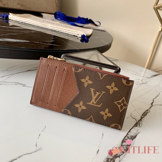 Kitlife Louis Vuitton Coin Card Holder Monogram Taiga Leather Brown –  M64038 - 8x 11x1 cm - 1
