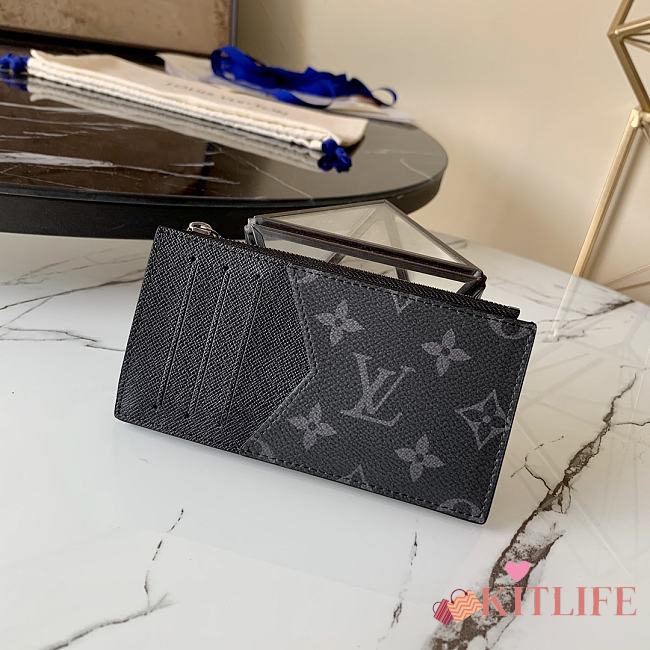 Kitlife Louis Vuitton Coin Card Holder Monogram Taiga Leather Black –  M64038 - 8x 11x1 cm - 1