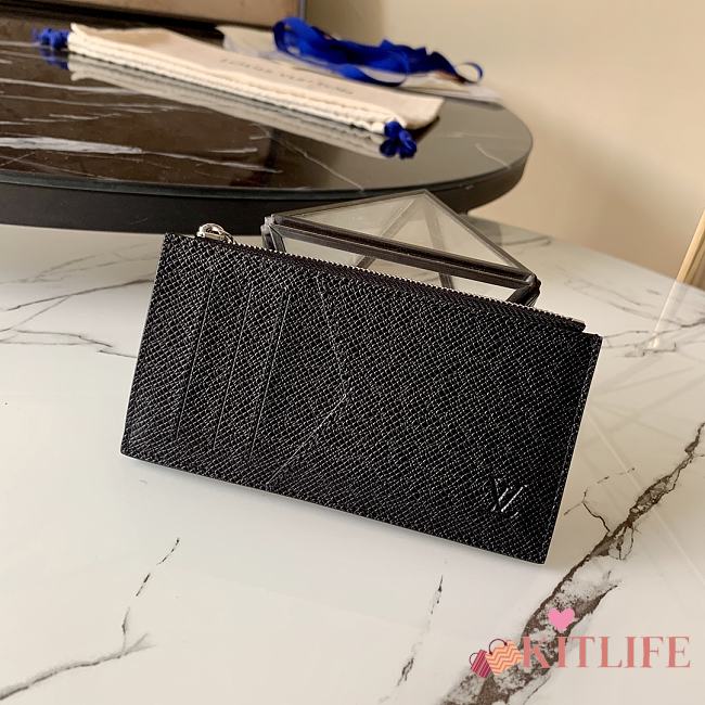 Kitlife Louis Vuitton Coin Card Holder Taiga Leather Full Black –  M64038 - 8x 11x1 cm - 1