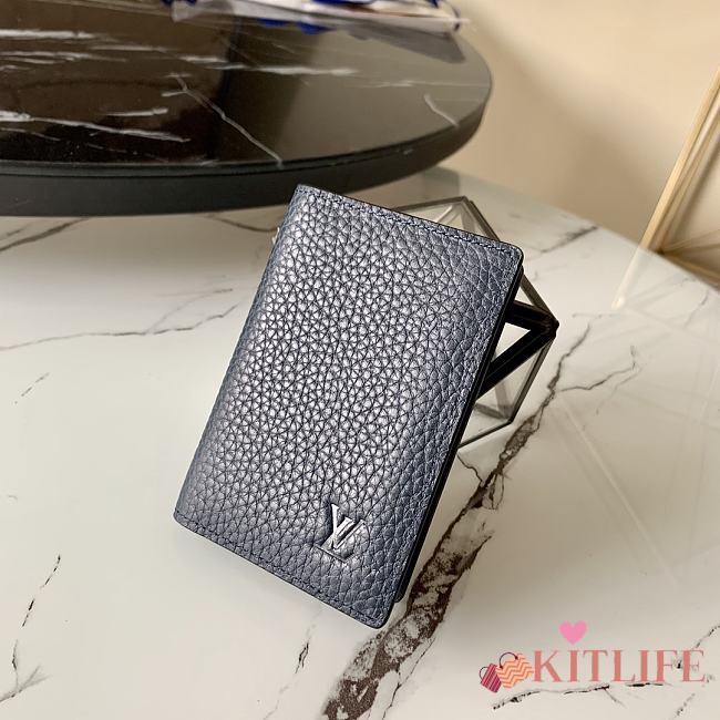 Kitlife Louis Vuitton Pocket Wallet Blue Taurillon Leather – M58808 - 8 x 11 x 1 cm - 1