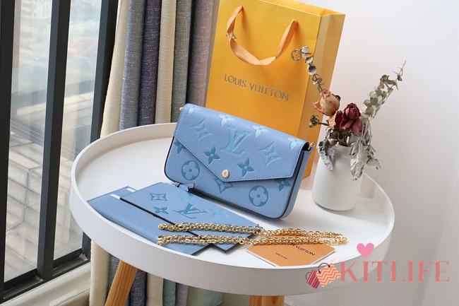 Kitlife Louis Vuitton Pochette Félicie Chain Bag Three-Piece Blue Monogram Empreinte leather - 80498 - 21 x 12 x 3 cm  - 1