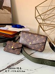 Kitlife Louis Vuitton Multi Pochette Felicie Bag Monogram Green Strap - M80091  - 17x9.6x3.5cm - 1