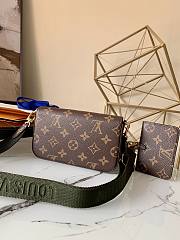 Kitlife Louis Vuitton Multi Pochette Felicie Bag Monogram Green Strap - M80091  - 17x9.6x3.5cm - 2