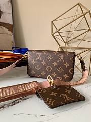 Kitlife Louis Vuitton Multi Pochette Felicie Bag Monogram Pink Strap - M80091  - 17x9.6x3.5cm - 2