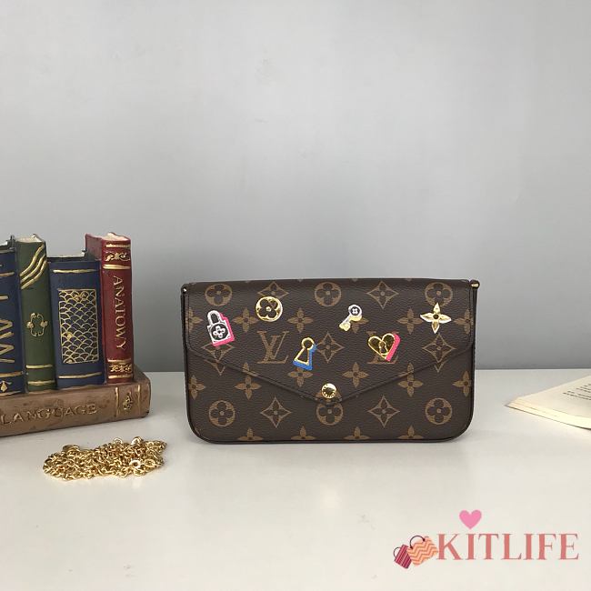 Kitlife Louis Vuitton Pochette Felicie Chain Bag Three-Piece Monogram Heart - M61276 - 21 x 12 x 3 cm - 1