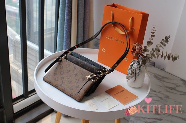 Kitlife Louis Vuitton Prefall Pochette 3 in 1 Monogram Brown/ Dark Brown/Black- M57096 - 22x12x1cm - 1