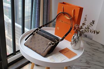 Kitlife Louis Vuitton Prefall Pochette 3 in 1 Monogram Brown/ Dark Brown/Black- M57096 - 22x12x1cm