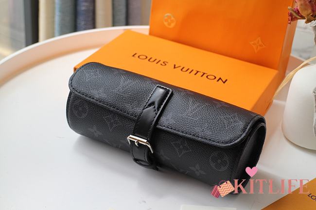 Kitlife Louis Vuitton Watch Cylinder Box Monogram Black - M47530 - 20x8x8cm - 1