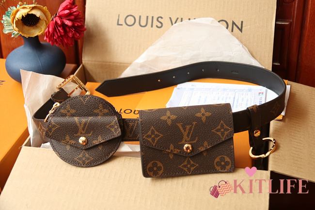 Kitlife Louis Vuitton Daily Multi Pocket Belt Monogram Dark Brown - M0236U – 105cm - 1