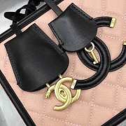 Chanel CC Filigree Large Vanity Case Bag in Grained Calfskin Beige A93344 Pink/Black - 21x16x8.5cm - 2