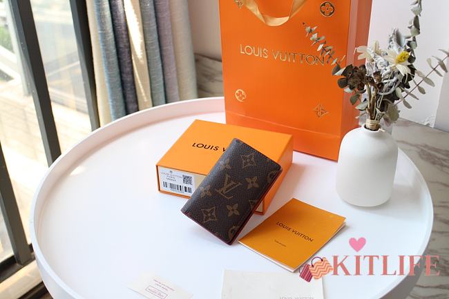 Kitlife Louis Vuitton Pocket Organizer Wallet Monogram Eclipse Canvas Brown – M68902 - 8 x 11 x 1 cm - 1
