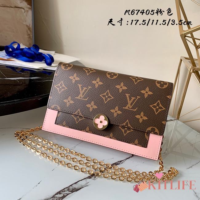 Kitlife Louis Vuitton Flore Chain Wallet Monogram Pink – M67404 – 17.5x 11.5x 3.5 cm - 1