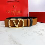 Kitlife Valentino Belt Reversible V Logo Signature Belt In Grainy Calfskin Brown/Black – 4 cm - 2