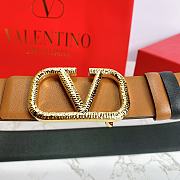 Kitlife Valentino Belt Reversible V Logo Signature Belt In Grainy Calfskin Brown/Black – 4 cm - 4